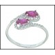 Raffinato anello con pietre a goccia rosa taglio brillante