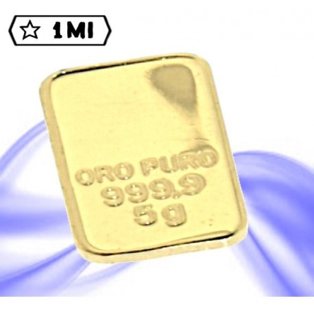 Lingotto 5 grammi in oro puro 999,9