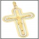 Elegante crocefisso con Gesù in oro giallo e oro bianco