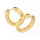 Eleganti orecchini ovali tubolari in oro giallo