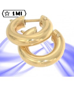 Eleganti orecchini a cerchio tubolare in oro giallo