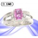 Elegante anello Anello in oro bianco con Zaffiro rosa e Diamanti