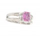 Elegante anello Anello in oro bianco con Zaffiro rosa e Diamanti