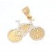 Grazioso ciondolo bicicletta in oro giallo contornata in oro bianco