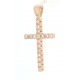Raffinata croce in oro rosa con diamanti ct tot. 0,41