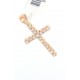 Raffinata croce in oro rosa con diamanti ct tot. 0,41