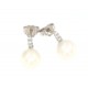 Eleganti orecchini in oro bianco con perla e zirconi