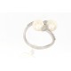Elegante anello contrariè in oro bianco con perle e pavé di zirconi