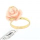 Splendido anello in oro giallo con corallo mediterraneo rosa naturale