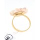 Bellisimo anello in oro giallo con corallo mediterraneo rosa naturale