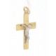 Raffinata croce  in oro giallo con Gesù in oro bianco